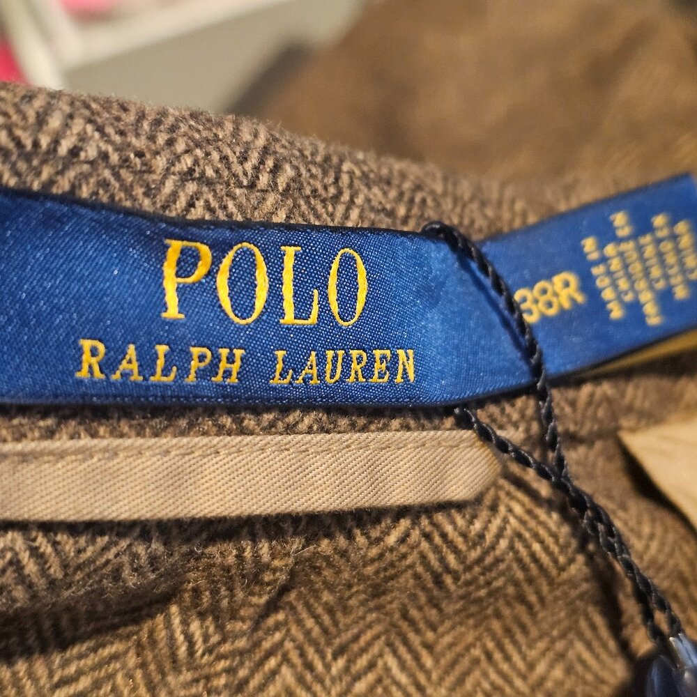 Polo Ralph Lauren Modern Herringbone Brown Blazer (38R) - Picture 4 of 5
